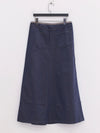 BASERANGE 25 Autumn/Winter ARTHUR Skirt France BAS-SSASK-DE-AU25-RECYCLED INDIGO